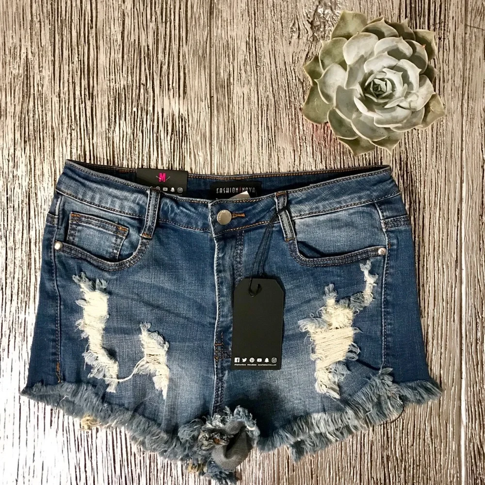 Fashion‎ Nova“Beach Queen”CutOff Denim Shorts S,M